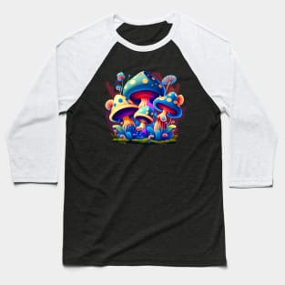 Funny Magic Mushrooms Group Baseball T-Shirt